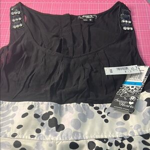 Sequin Hearts Black and White Women's Dress NWT